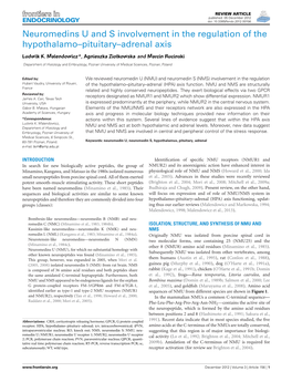 Neuromedins U and S Involvement in the Regulation of the Hypothalamo–Pituitary–Adrenal Axis