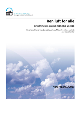 Ren Luft for Alle Extrastiftelsen Project 2019/HE1-263918