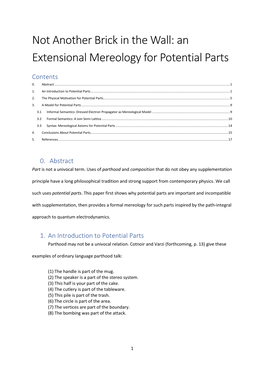 A Formal Mereology of Potential Parts
