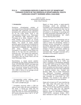 A Sounding Derived Climatology of Significant Tornado Events in The