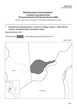 Hearing Report Recommendation