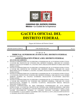 Gaceta Oficial Del Distrito Federal