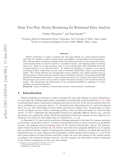 Deep Two-Way Matrix Reordering for Relational Data Analysis