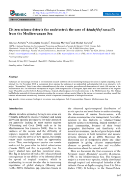 The Case of Abudefduf Saxatilis from the Mediterranean Sea