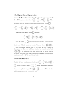 15. Eigenvalues, Eigenvectors Invariant Directions