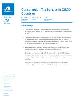 Consumption Tax Policies in OECD Countries