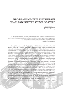 Neo-Realism Meets the Blues in Charles Burnett's Killer