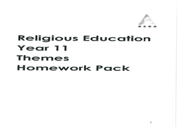 Religious Education Year 11 Themes Homework Pack