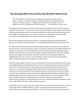 The Anacostia River Area and the City We Were Meant to Be