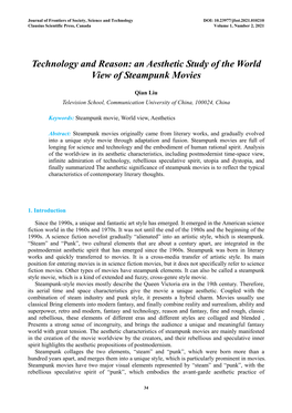 An Aesthetic Study of the World View of Steampunk Movies