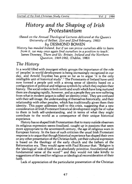 History and the Shaping of Irish Protestantism