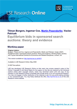 Equilibrium Bids in Sponsored Search Auctions: Theory and Evidence