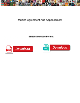 Munich Agreement and Appeasement