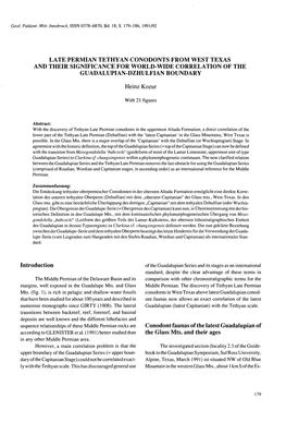 Late Permian Tethyan Conodonts from West Texas and Their Significance for World-Wide Correlation of the Guadalupian-Dzhulfian Boundary