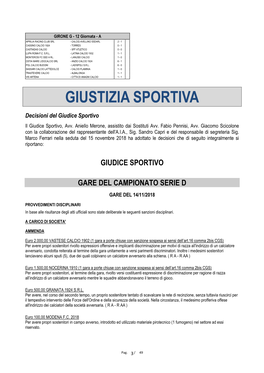 Giustizia Sportiva