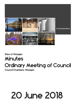 Minutes Ordinary Meeting of Council Council Chambers, Wickepin