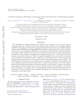 Consistently Simulating a Wide Range of Atmospheric Scenarios for K2-18B with a Flexible Radiative Transfer Module 1, 2, 1, 2, 2 1 3 2, 4 5 Markus Scheucher, ∗ F