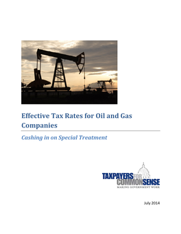 Effective Tax Rates for Oil and Gas Companies Cashing in on Special Treatment