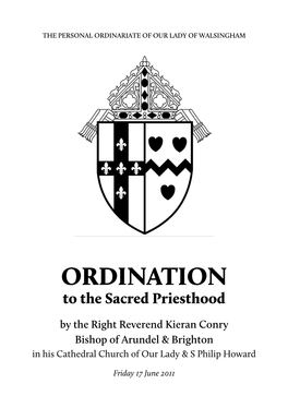 ORDINATION to the Sacred Priesthood