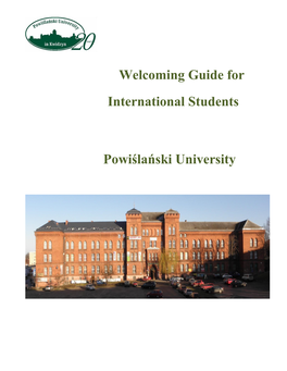 Welcoming Guide for International Students Powiślański University