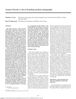 Amanz Gresslys Role in Founding Modern Stratigraphy