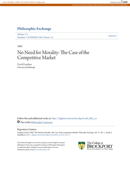 No Need for Morality: the Case of the Competitive Market