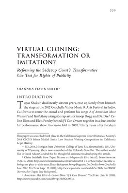 “Virtual Cloning” Shannon Flynn Smith