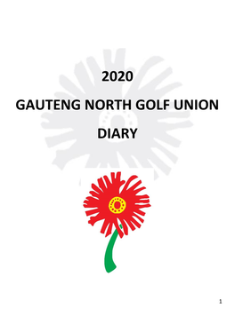 2020 Gauteng North Golf Union Diary