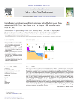 Distribution and Fate of Halogenated Flame Retardants (Hfrs)