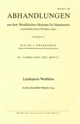 ABHANDLUNGEN Aus Dem Westfälischen Museum Für Naturkunde - Landschaftsverband Westfalen-Lippe