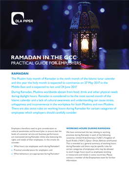 Ramadan in the Gcc Practical Guide for Employers