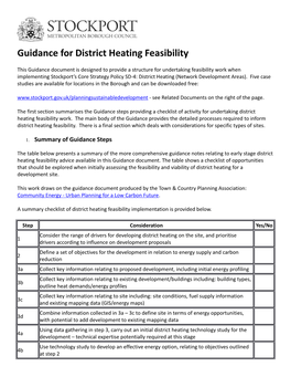 Guidance for District Heating Feasibility