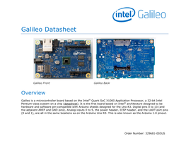 Galileo Datasheet