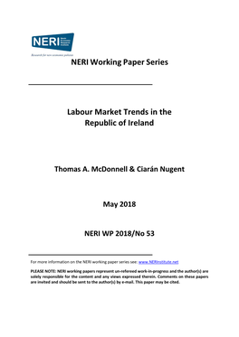 Labour Market Trends in the Republic of Ireland