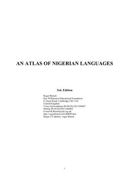 An Atlas of Nigerian Languages