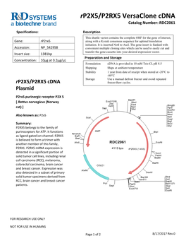 Prdc Cdna Insert Product Line