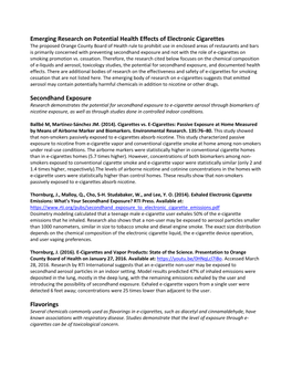 Emerging Research on Potential Health Effects of Electronic Cigarettes Secondhand Exposure Flavorings