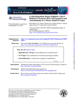 Autoimmunity in a Mouse Model of Lupus Deficiency Promotes B1a