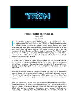 The “Tron: Legacy”