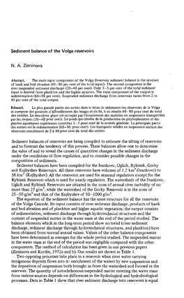 Sediment Balance of the Volga Reservoirs