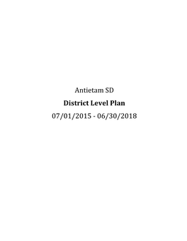 Antietam SD District Level Plan 07/01/2015 - 06/30/2018