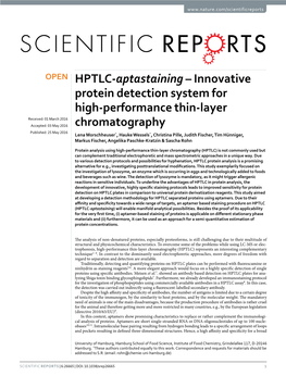 HPTLC-Aptastaining – Innovative Protein Detection System for High