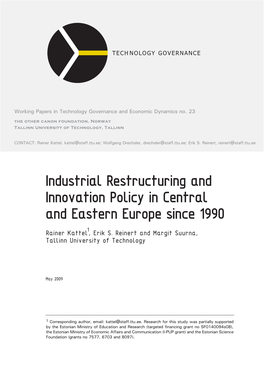 Industrial Restructuring and Innovation Policy in Central and Eastern Europe Since 1990.Pdf