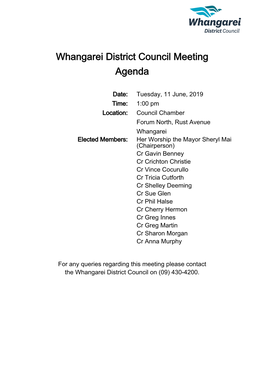 Whangarei District Council Meeting Agenda