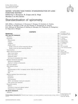 Standardisation of Spirometry