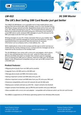 LM-022 3G SIM Master the UK's Best Selling SIM Card Reader Just Got