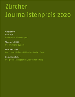 Zürcher Journalistenpreis 2020