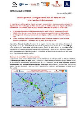 La Fibre Poursuit Son Déploiement Dans Les Alpes Du Sud Et Arrive Dans Le Briançonnais !