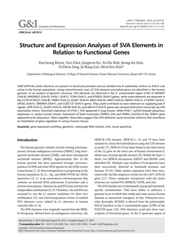 Structure and Expression Analyses of SVA Elements in Relation to Functional Genes