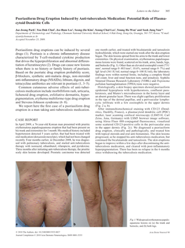 Psoriasiform Drug Eruption Induced by Anti-Tuberculosis Medication: Potential Role of Plasma­ Cytoid Dendritic Cells